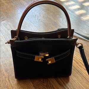 Tory Burch Black and Brown Mini Bag